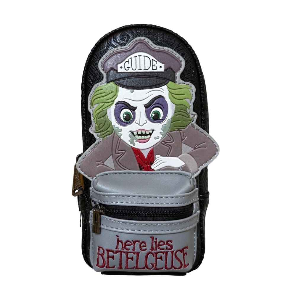 Loungefly Here Lies Beetlejuice Embossed Pencil Case Goth Horror Unisex NEW